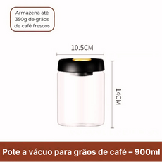 Pote de vidro hermético com válvula de pressão