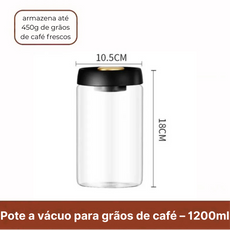 Pote de vidro hermético com válvula de pressão