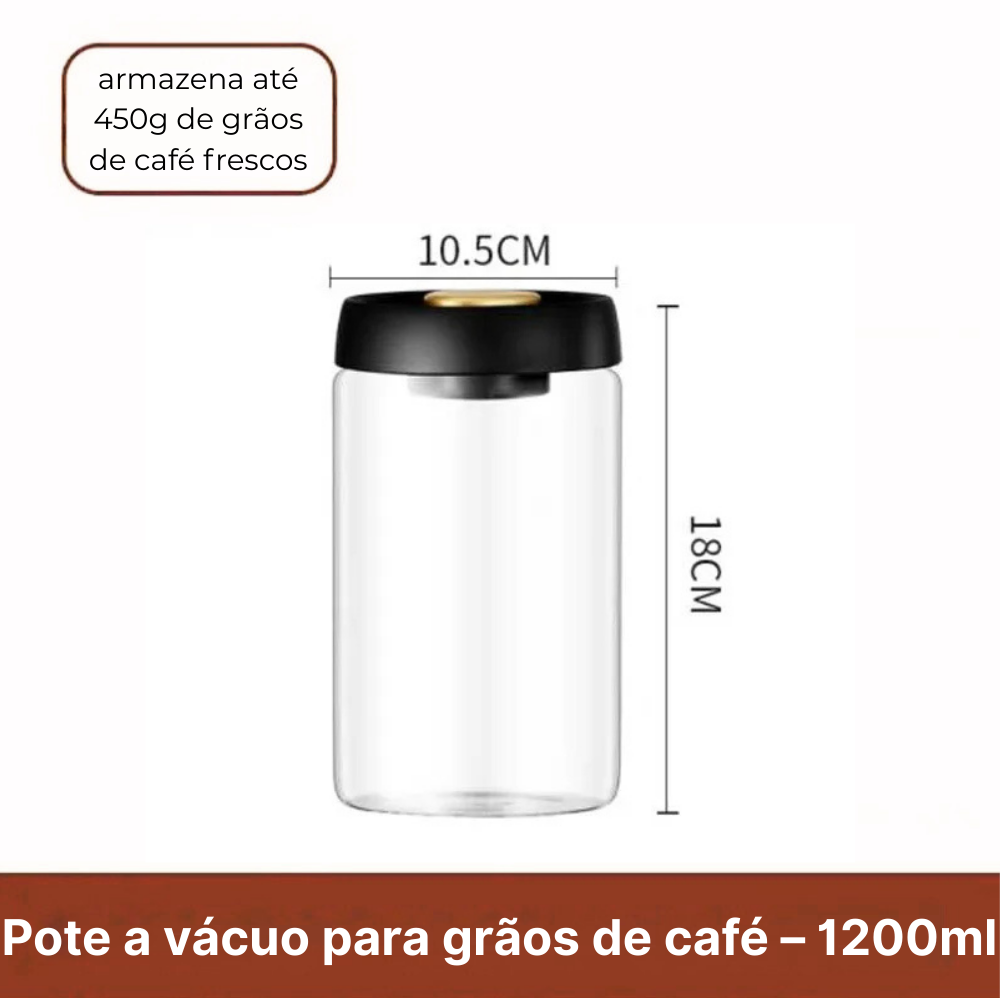 Pote de vidro hermético com válvula de pressão