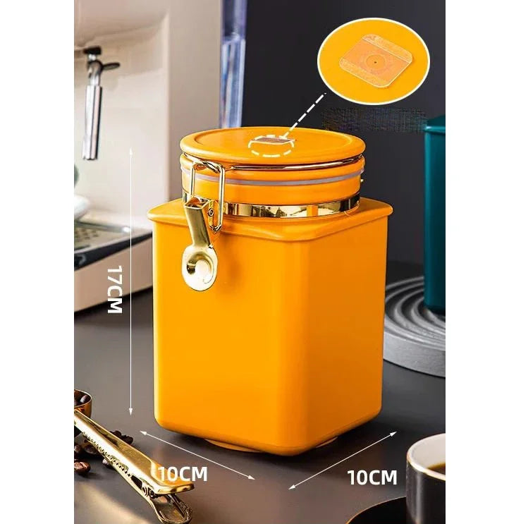 Pote de Armazenamento Premium para Café com Válvula Unidirecional