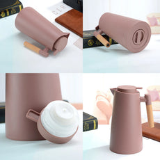 Garrafa Térmica de Café 1L – Parede Dupla com Alça de Madeira