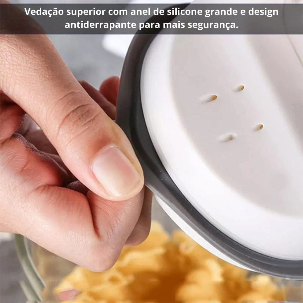 Recipiente hermético de vidro com alça