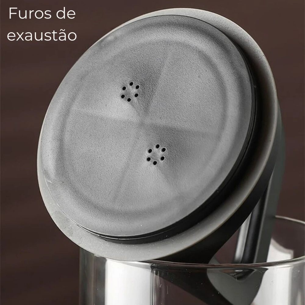 Recipiente hermético de vidro com alça