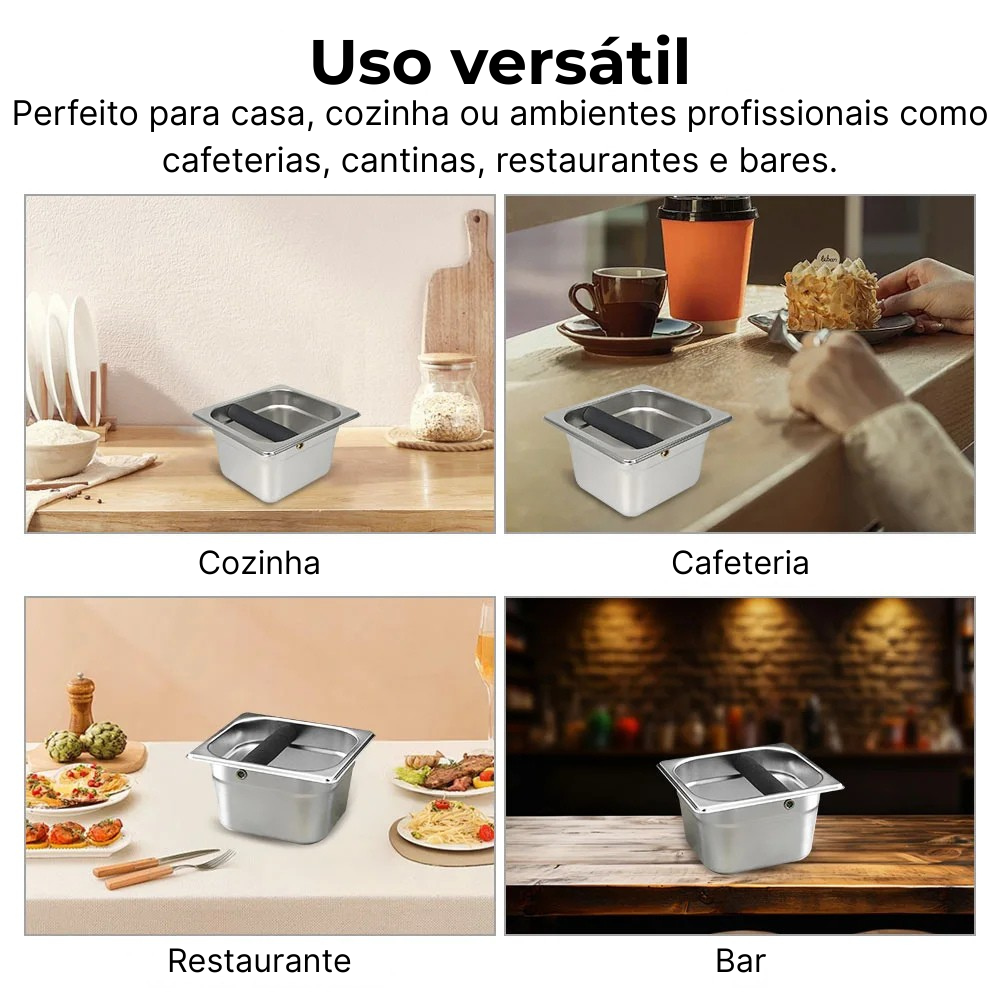 Knock Box Espresso – Caixa de Batida Antiderrapante para Baristas